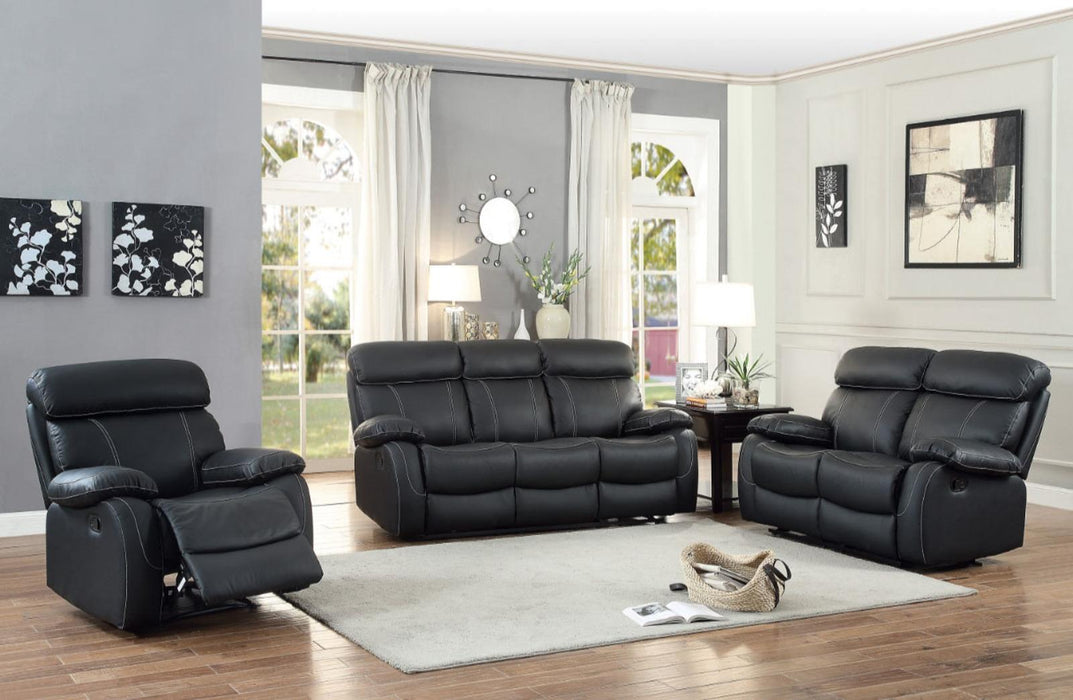 Homelegance Furniture Pendu Double Reclining Loveseat in Black 8326BLK-2