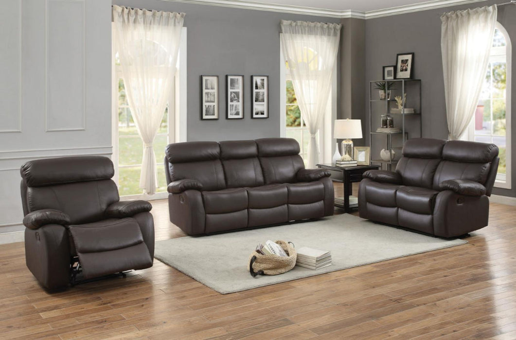 Homelegance Furniture Pendu Double Reclining Loveseat in Brown 8326BRW-2