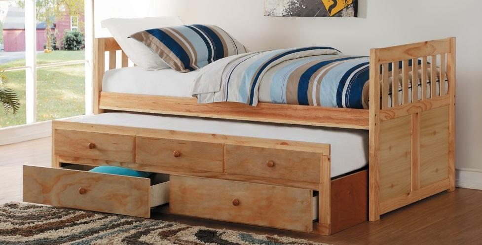 Homelegance Bartly Twin/Twin Trundle Bed w/ 2 Storage Drawers in Natural B2043PR-1*