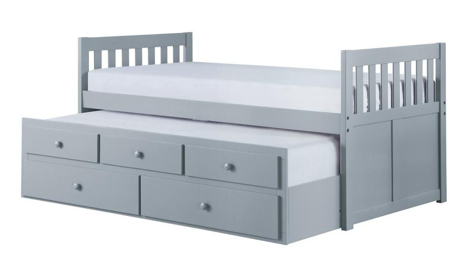 Homelegance Orion Twin/Twin Trundle Bed w/ 2 Storage in Gray B2063PR-1*
