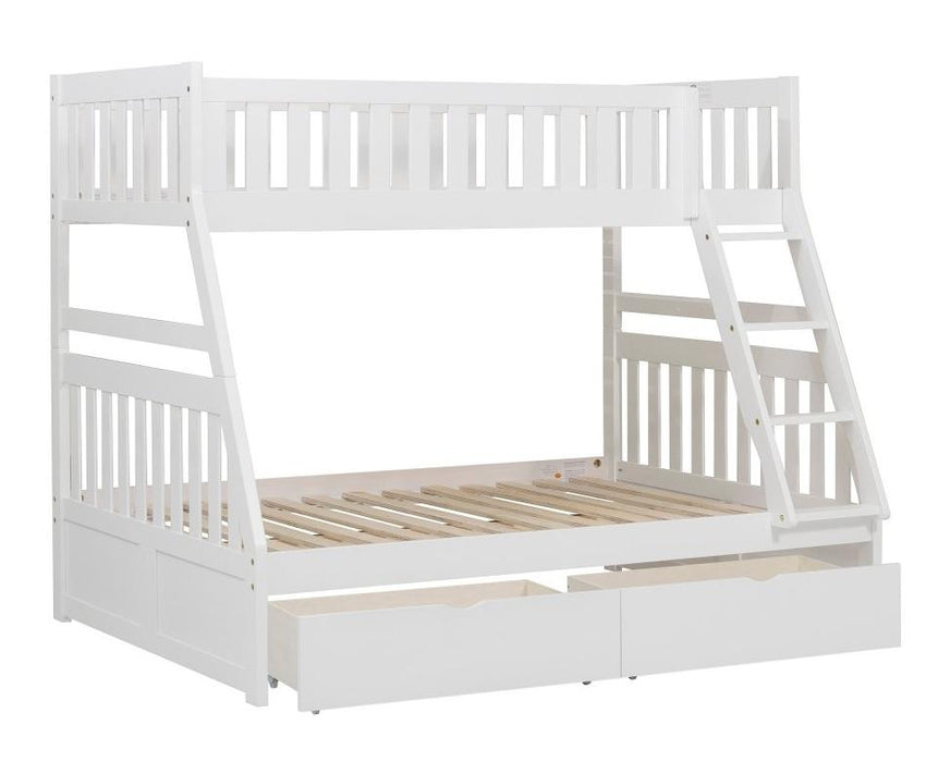 Homelegance Galen Twin/Full Bunk Bed w/ Storage Boxes in White B2053TFW-1*T