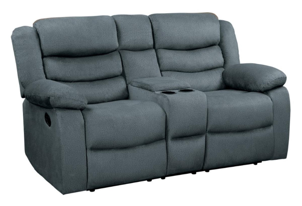 Homelegance Furniture Discus Double Reclining Loveseat in Gray 9526GY-2