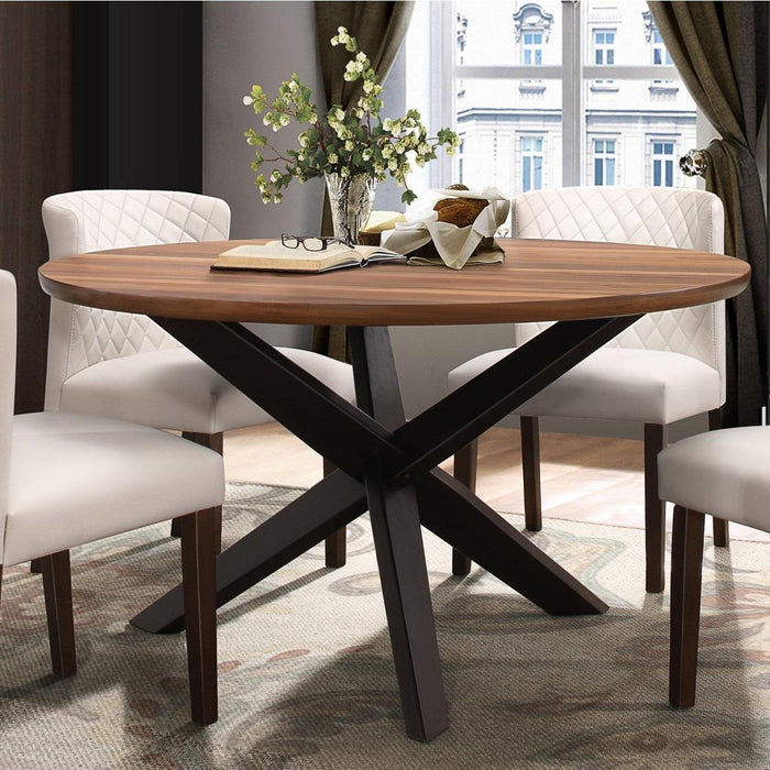 Homelegance Nelina Round Dining Table in Espresso & Natural 5597-53*