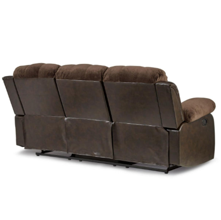 Homelegance Furniture Granley Double Reclining Sofa in Chocolate 9700FCP-3