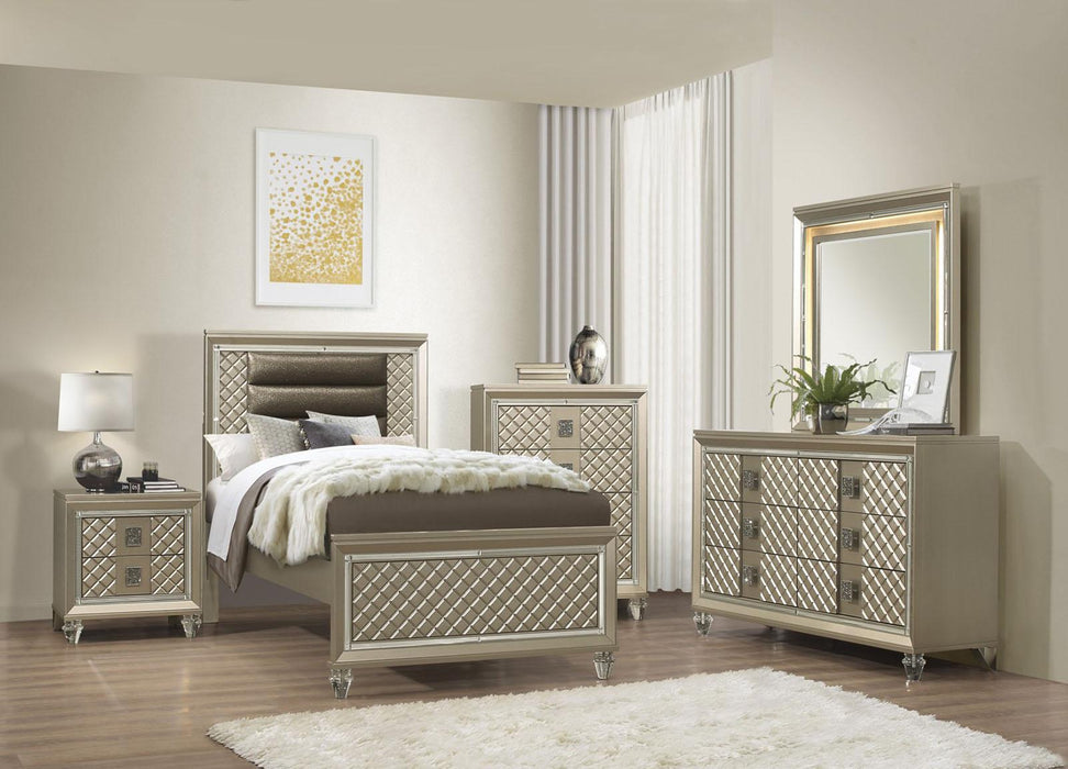 Homelegance Furniture Youth Loudon Twin Platform Bed in Champagne Metallic B1515T-1*