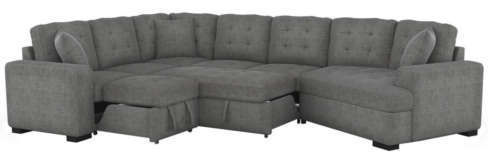 Homelegance Furniture Logansport Corner Seat with 1 Pillow in Gray 9401GRY-CR