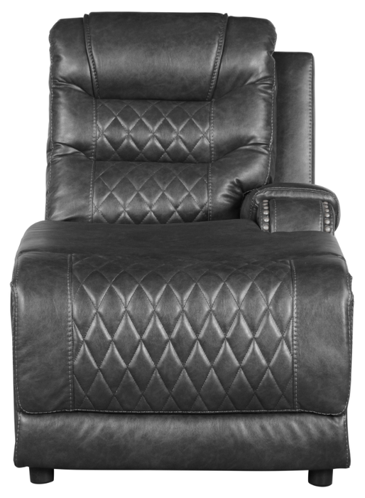 Homelegance Furniture Putnam Power Right Side Reclining Chaise with USB Port in Gray 9405GY-RCPW