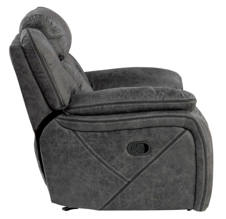 Homelegance Furniture Madrona Hill Glider Reclining Chair in Gray 9989GY-1
