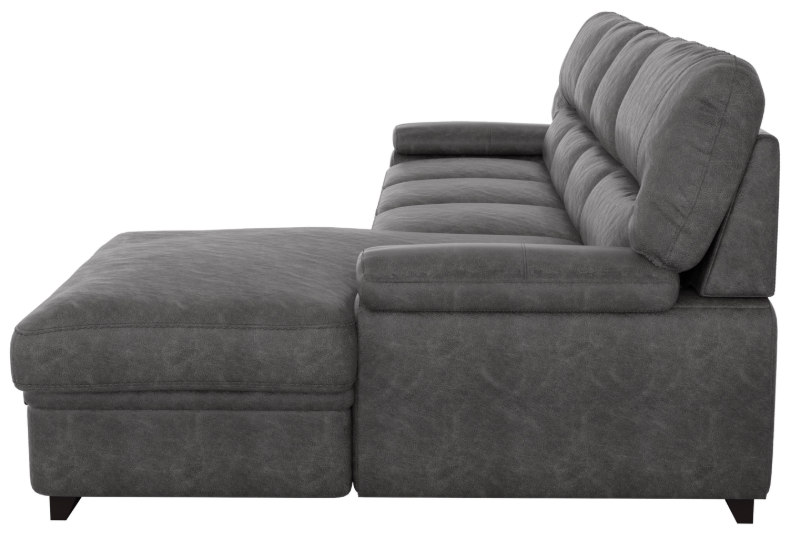 Michigan Sectional with Pull Out Bed and Right Chaise in Dark Gray 9407DG*2RC3L