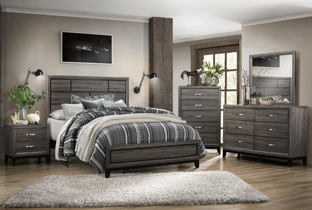 Davi King Panel Bed in Gray 1645K-1EK*