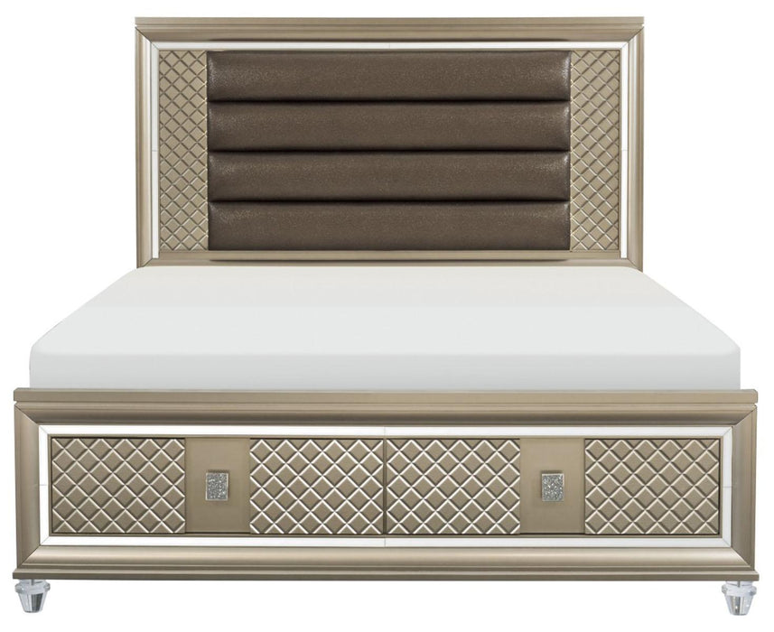 Loudon King Platform with Storage Bed in Champagne Metallic 1515K-1EK*