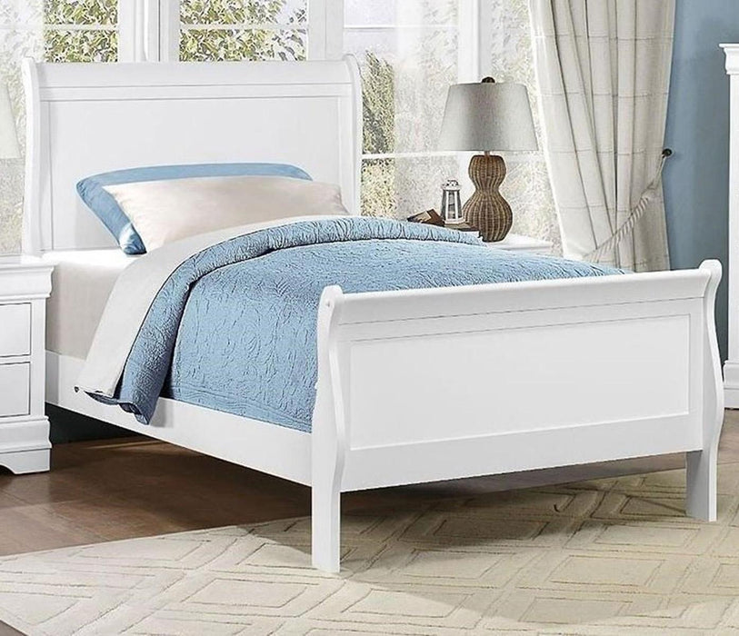 Mayville Twin Sleigh Bed in White 2147TW-1