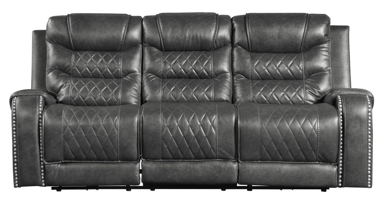Putnam Power Double Reclining Sofa with Drop-Down in Gray 9405GY-3PW