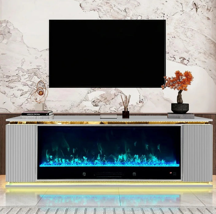 TV STAND W FIREPLACE