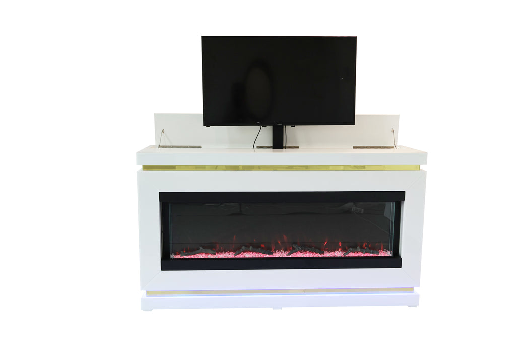 TV STAND W FIREPLACE