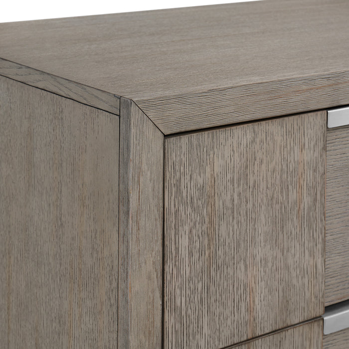 Kelis 3-Drawer Nightstand with USB in Grey
