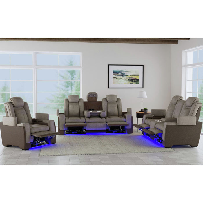 Lantana Power Motion Sofa with Power Headrest, Led, DDT, reading light and PWS in Rocky Grey/Brown