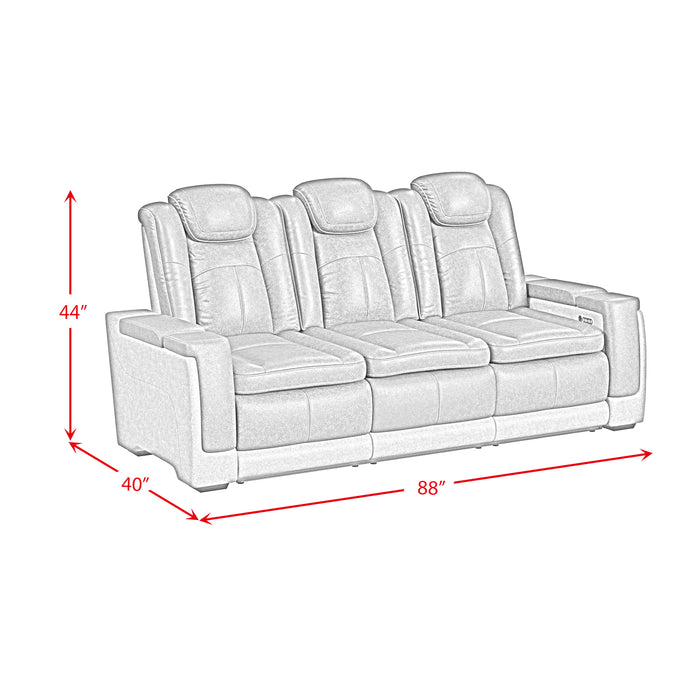 Lantana Power Motion Sofa with Power Headrest, Led, DDT, reading light and PWS in Rocky Cement/Charcoal