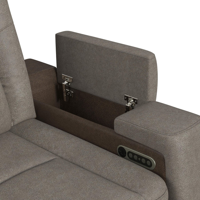Lantana 2PC Living Room Set in Rocky Grey/Brown-Sofa & Loveseat
