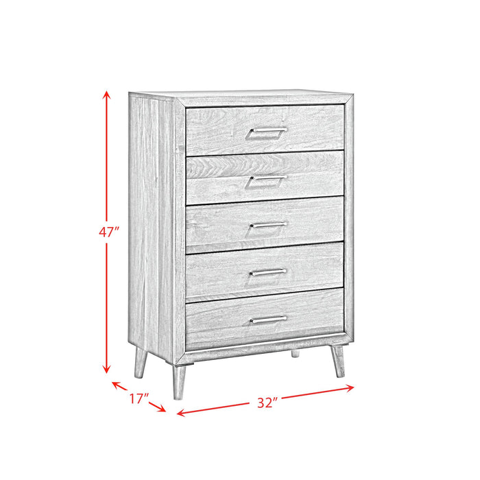 Malibu 5-Drawer Chest in Walnut