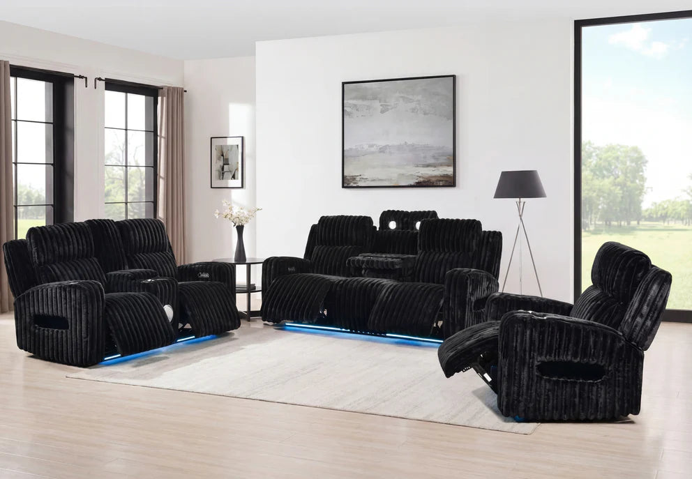 Luxury Corduroy Power Reclining Theater Living Room Set