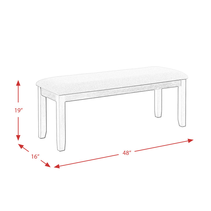 Martin 6 Pc Dining set (Table+ 4 + Bench) (Dark Brown Top - White Base)