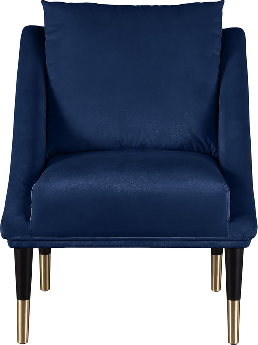 Elegante Navy Velvet Accent Chair