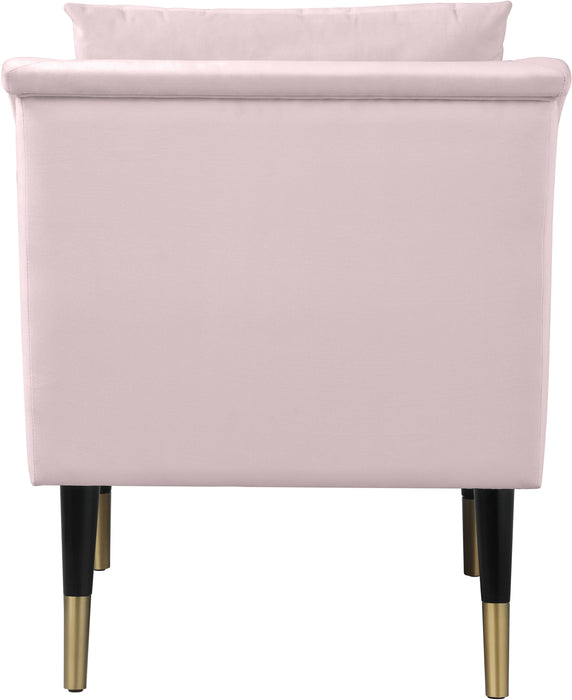 Elegante Pink Velvet Accent Chair