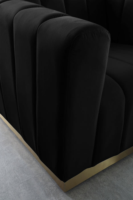 Marlon Black Velvet Loveseat