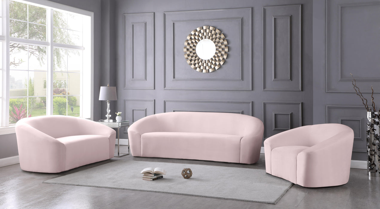 Riley Pink Velvet Loveseat