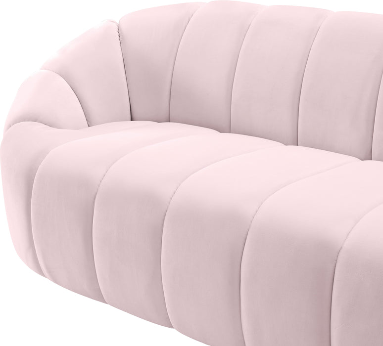 Elijah Pink Velvet Sofa