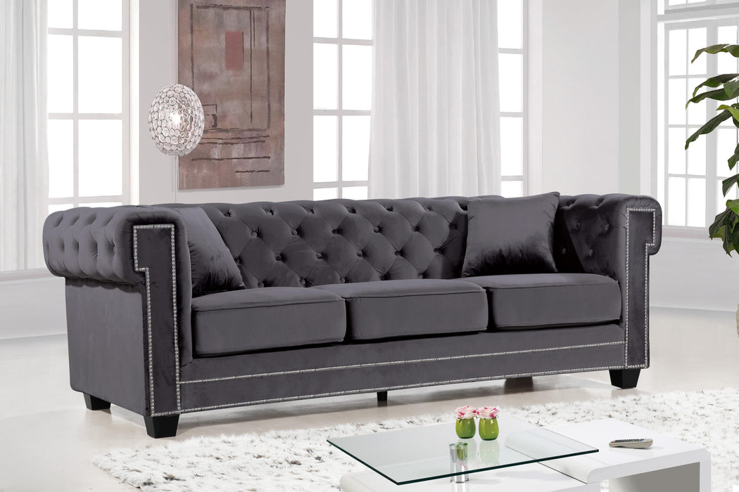 Bowery Grey Velvet Sofa