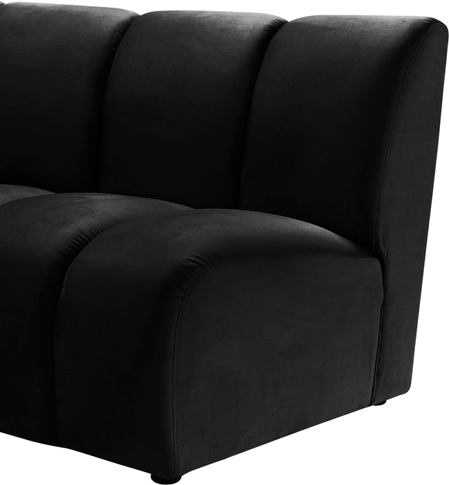 Infinity Black Velvet 9pc. Modular Sectional