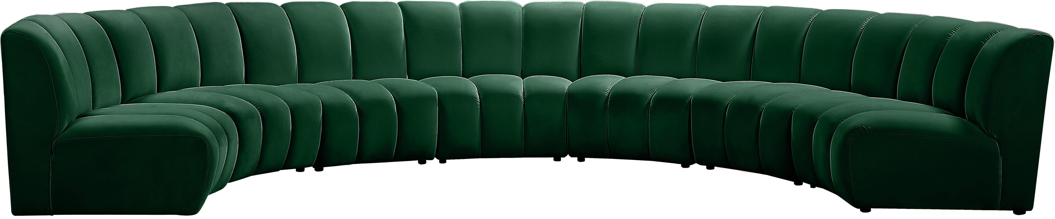 Infinity Green Velvet 7pc. Modular Sectional