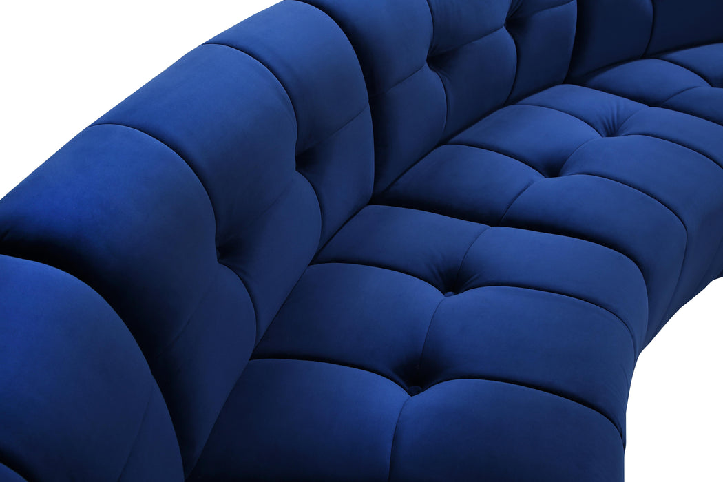 Limitless Navy Velvet 3pc. Modular Sectional