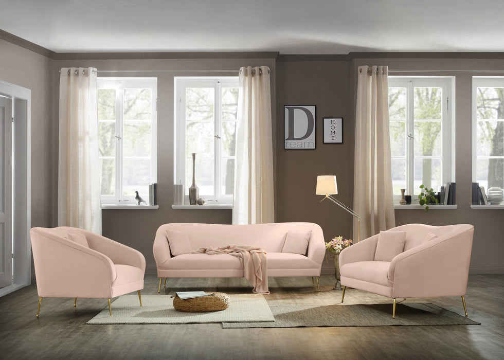 Hermosa Pink Velvet Sofa