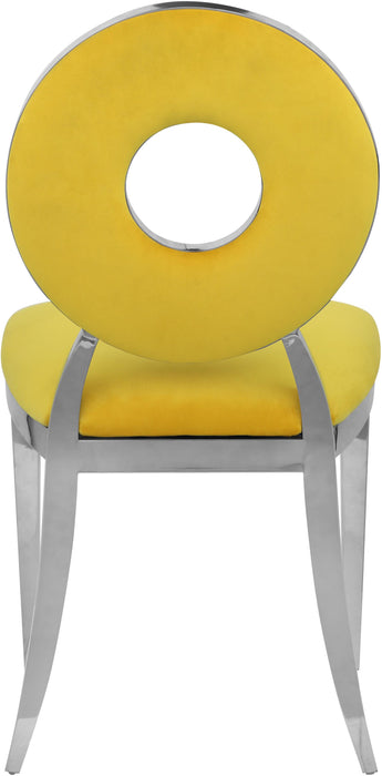 Carousel Yellow Velvet Dining Chair