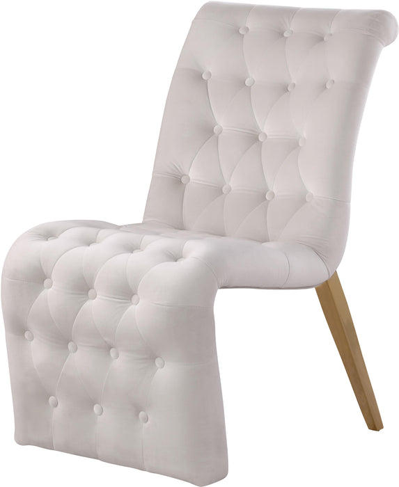 Curve Cream Velvet Dining Chair