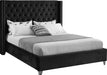 Aiden Black Velvet Queen Bed image