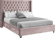 Aiden Pink Velvet Queen Bed image