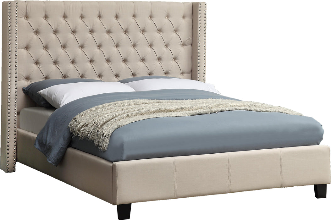 Ashton Beige Linen Queen Bed