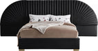 Cleo Black Velvet Queen Bed (3 Boxes) image