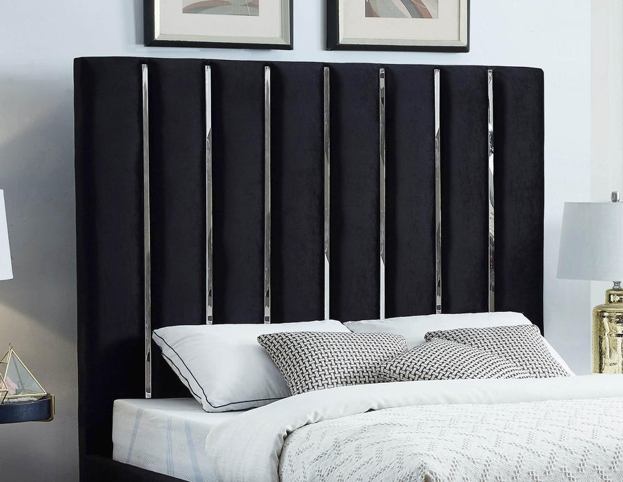 Enzo Black Velvet King Bed