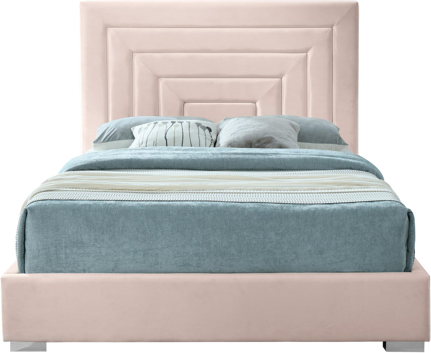 Nora Pink Velvet King Bed