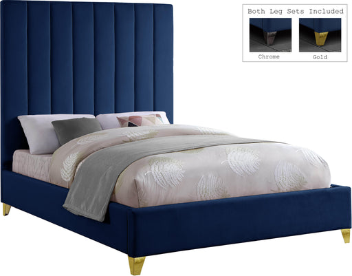 Via Navy Velvet King Bed image