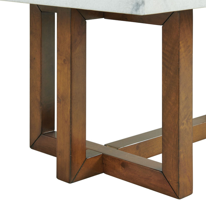 Morris Coffee Table in Espresso W/White Marble Top (3A Packing)