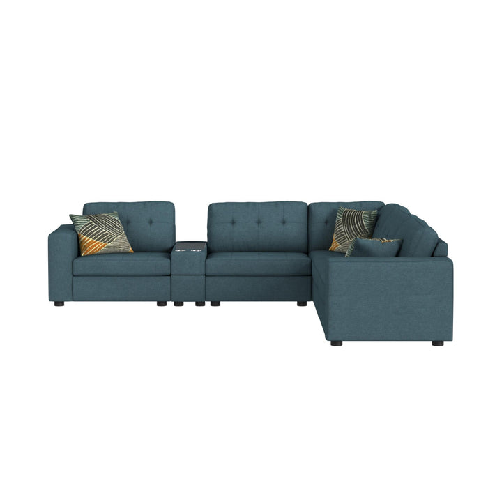 Options One 7PC Living Room Set in Palmer Plus Teal