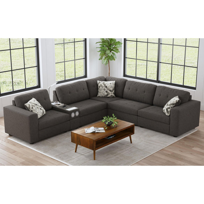 Options One Corner in Palmer Plus Ash with 1 Pillow 20"ÔøΩ