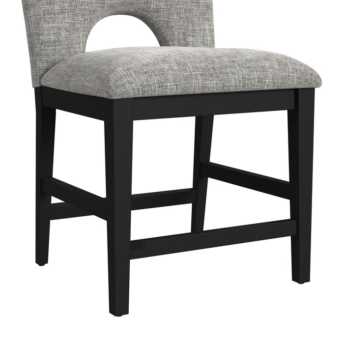 Oregon Counter Side Chair with Grey Fabric in Black (2 Per Carton)