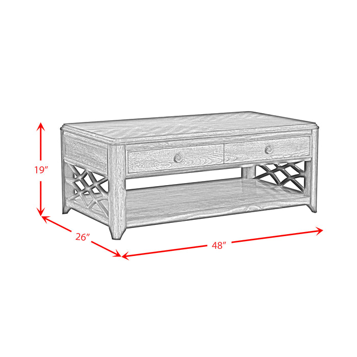 Phillipe 3PC Occasional Table Set in Cherry-Coffee Table & Two End Table
